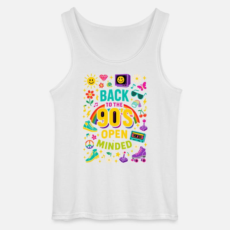 Back To The 90'S Open Minded - Gildan Männer Tank Top - Weiß