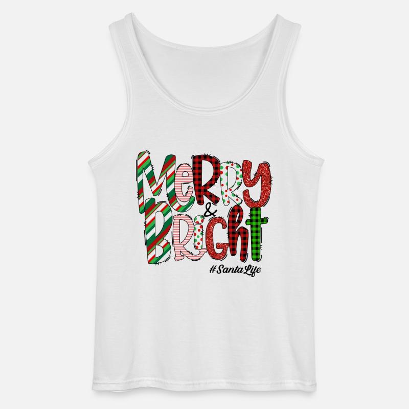 Merry Bright Festive Plaid Pattern - Gildan Männer Tank Top - Weiß
