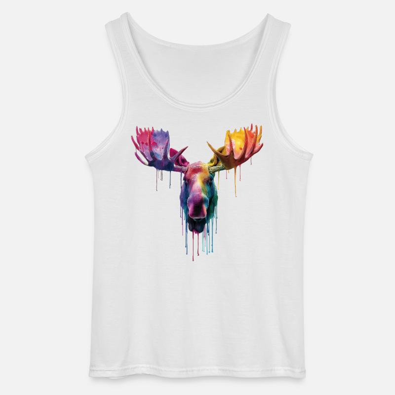 Elch Elchkopf - Gildan Männer Tank Top - Weiß