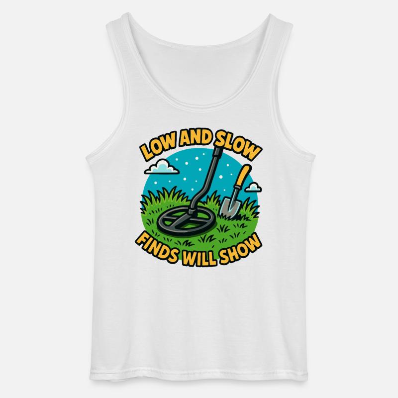 Niedrige und langsame Funde zeigen Metallerkennung - Gildan Männer Tank Top - Weiß