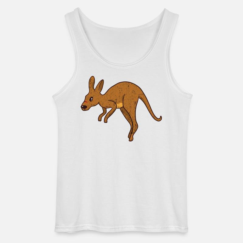 Kangaroo Vintage Rust Texture - Gildan Men’s Tank Top - white