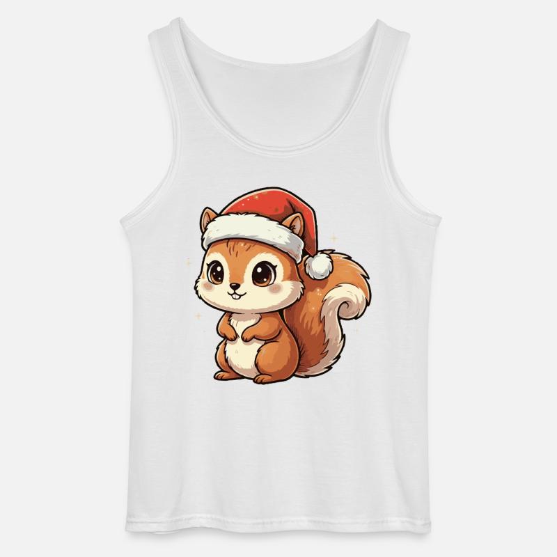 Weihnachts Eichhörnchen mit Santa Hut - Gildan Männer Tank Top - Weiß