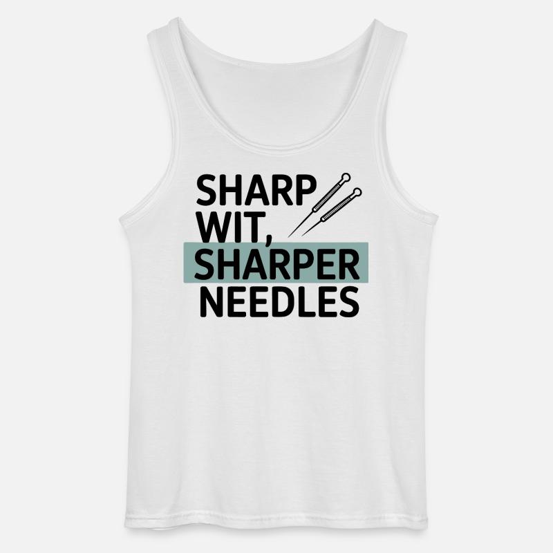 Sharp Wit Sharper Needles Acupuncturist Profession - Débardeur Gildan Homme - blanc