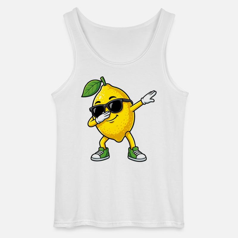 Lustige Zitrone in Dab-Pose Cartoon - Gildan Männer Tank Top - Weiß