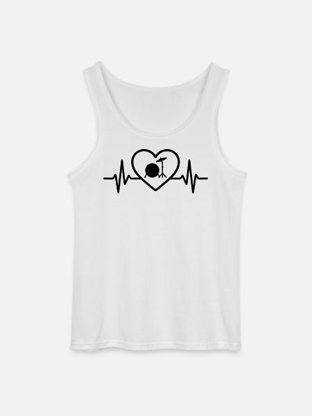 Heart Drums Bass Drum Cymbals - Gildan Men’s Tank Top - white