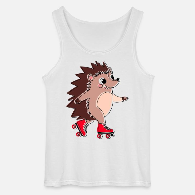 Hedgehog on rollerblades - Niglo on rollerblades - Gildan Men’s Tank Top - white