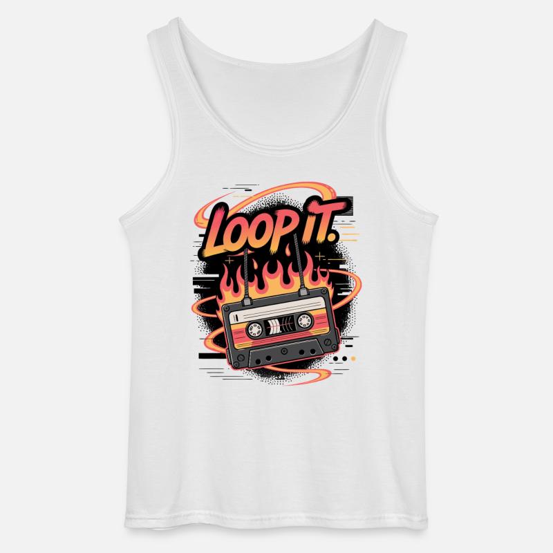 Retro Kassette Loop It Musikdesign - Gildan Männer Tank Top - Weiß