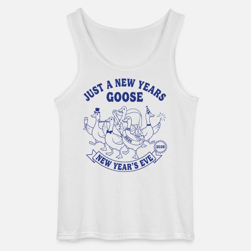 Nur eine Neujahrsgans 2026 Feier - Gildan Männer Tank Top - Weiß