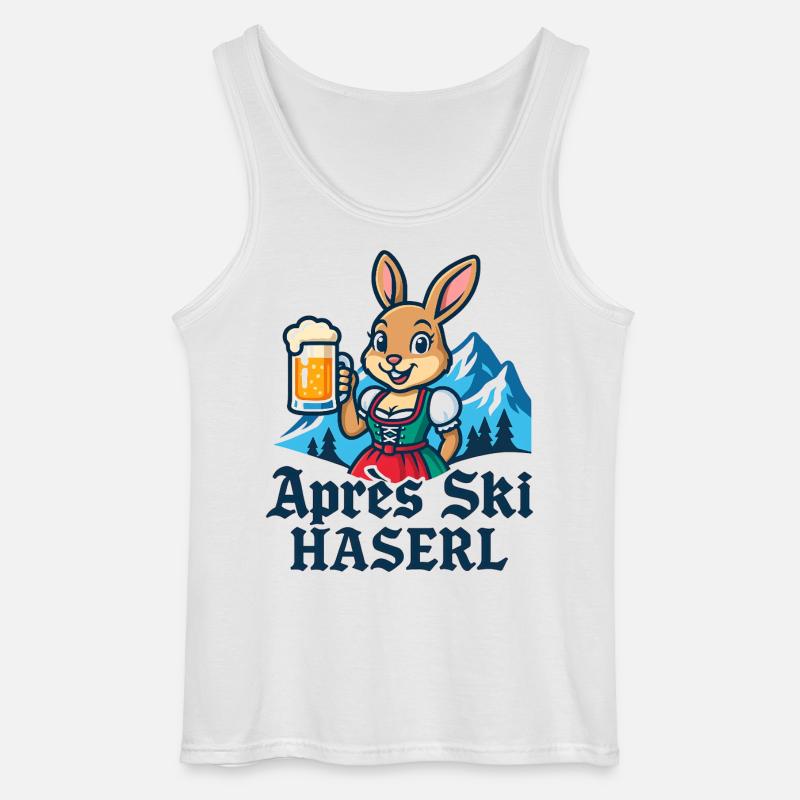 Apres Ski Haserl Dirndl Bier - Gildan Männer Tank Top - Weiß