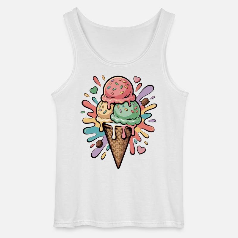 Bunte Eiscreme Explosion - Gildan Männer Tank Top - Weiß