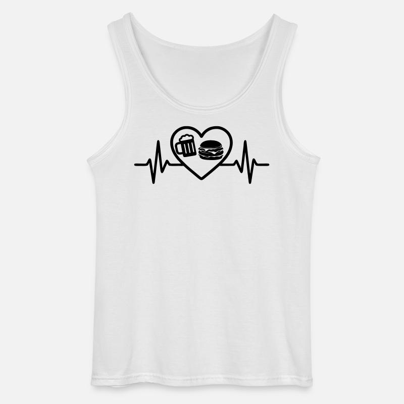Herz Burger Bier - Gildan Männer Tank Top - Weiß