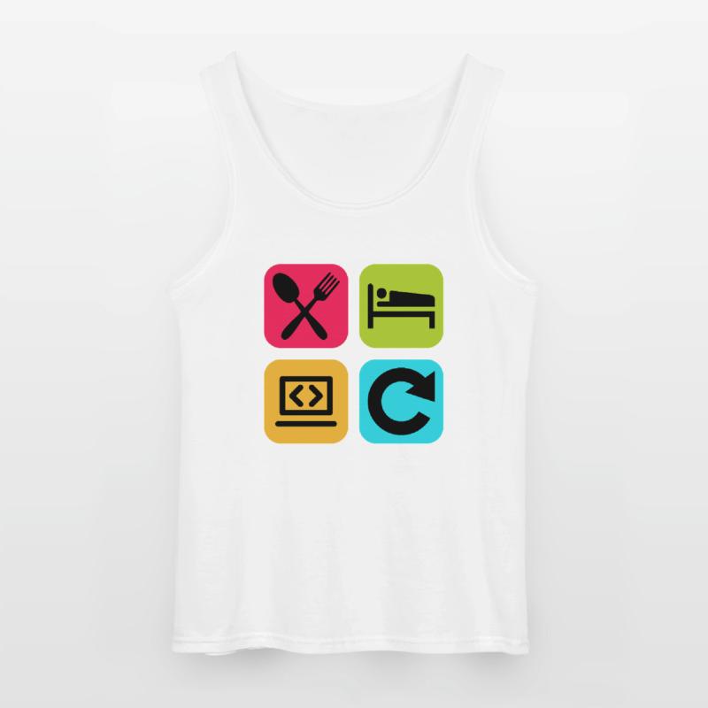 Eat Sleep Program Repeat Funny Quote Code Gildan Men’s Tank Top