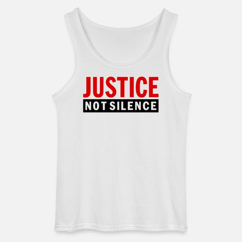 Justice Not Silence Gerechtigkeit Statement - Gildan Männer Tank Top - Weiß
