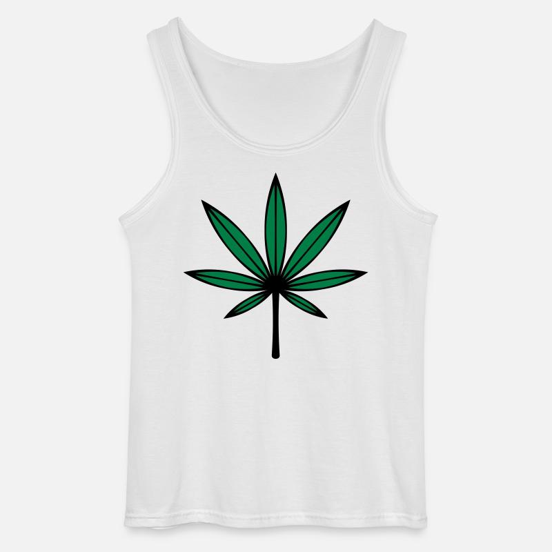 Cannabis / Marihuana / Hanfblatt (2C) - Gildan Männer Tank Top - Weiß