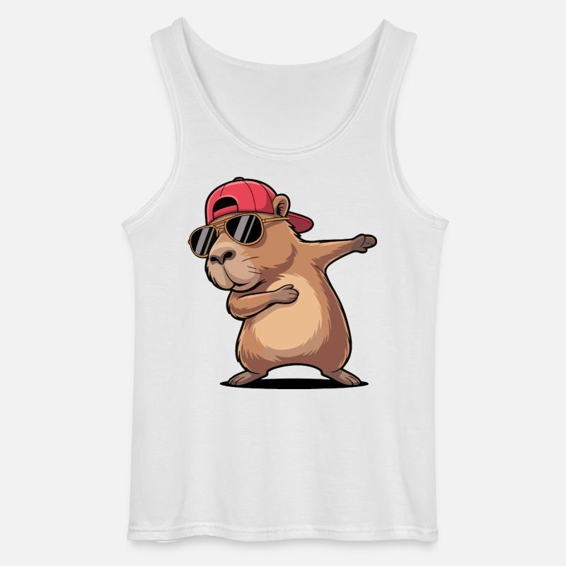 Cooles Capybara-Dabbing - Gildan Männer Tank Top - Weiß