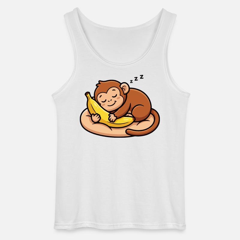 Schlafender Affe mit Banane - Gildan Männer Tank Top - Weiß