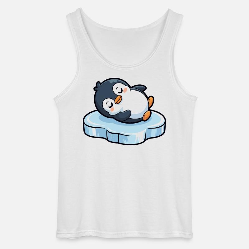 Schlafender Pinguin auf Eis - Gildan Männer Tank Top - Weiß