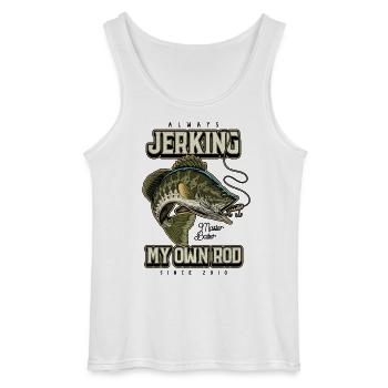 Immer mit meiner Rute zucken Lustiges Angeln Geboren 2010 - Gildan Männer Tank Top - Weiß - Vorne - AI Model Male 185 dark (185cm)