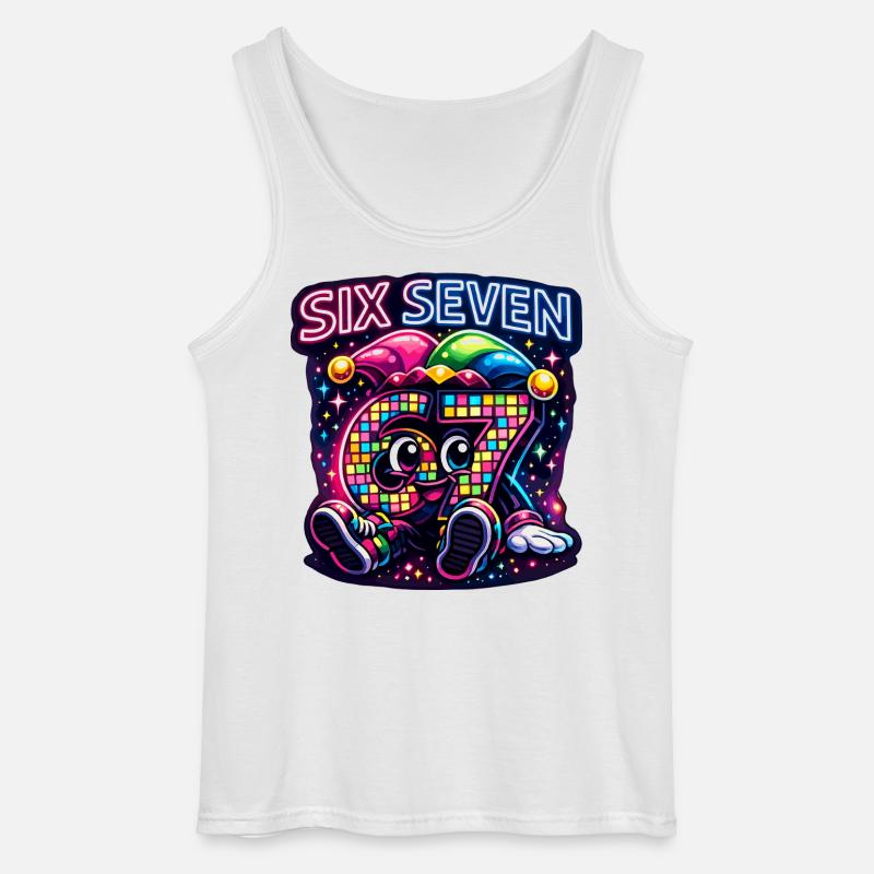 Six Seven 67 Carnival Søt trendgave - Gildan singlet for menn - hvit