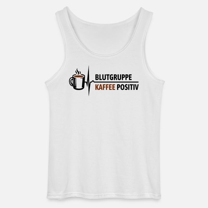Blutgruppe Kaffee positiv - da steigt dein Puls - Gildan Männer Tank Top - Weiß