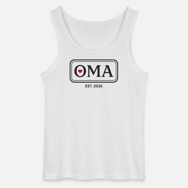 OMA EST. 2026 Stolze Großmutter Ankündigung - Gildan Männer Tank Top - Weiß