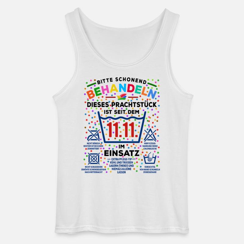 seit 11.11. im Einsatz | Karneval Kostüm - Gildan Männer Tank Top - Weiß