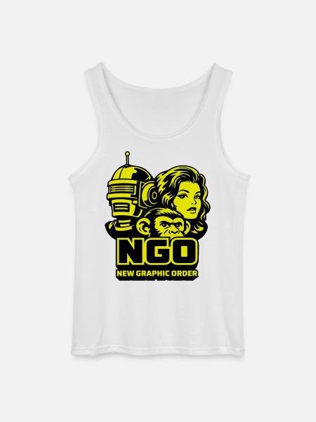 NGO Neon Pop Retro Portraits - Gildan Men’s Tank Top - white