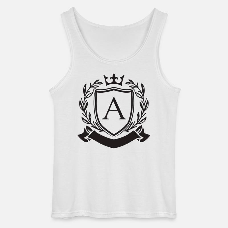 Adel Monogramm Wappen Krone Buchstabe A - Gildan Männer Tank Top - Weiß