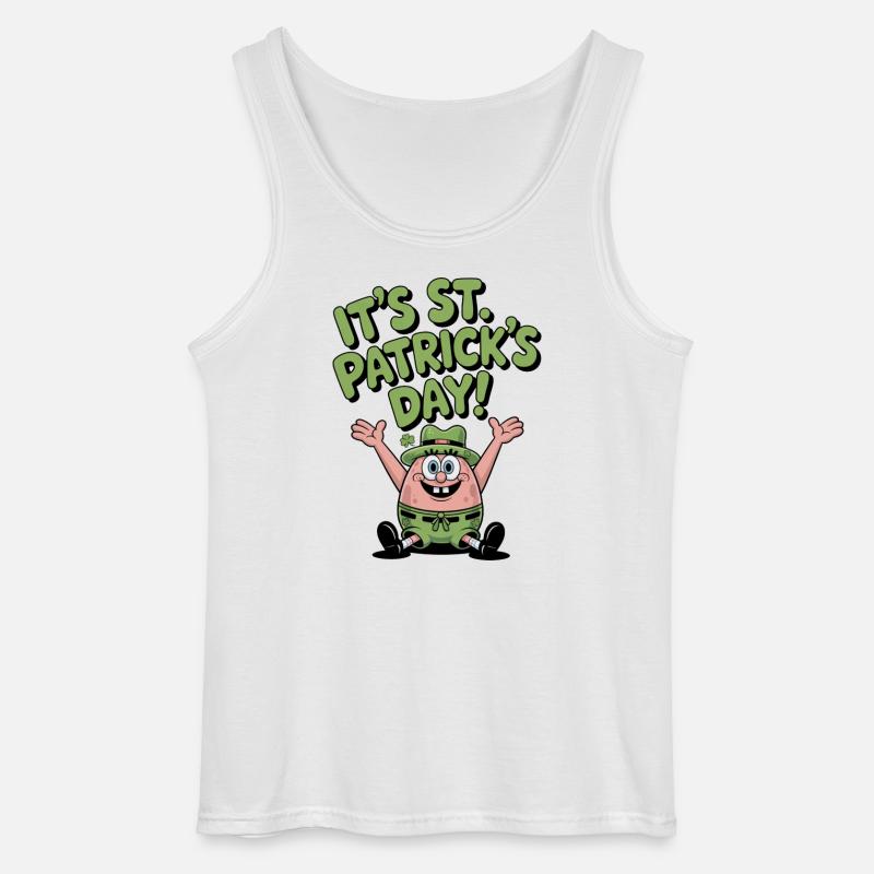 Grüner Sternfisch St Patrick Design - Gildan Männer Tank Top - Weiß