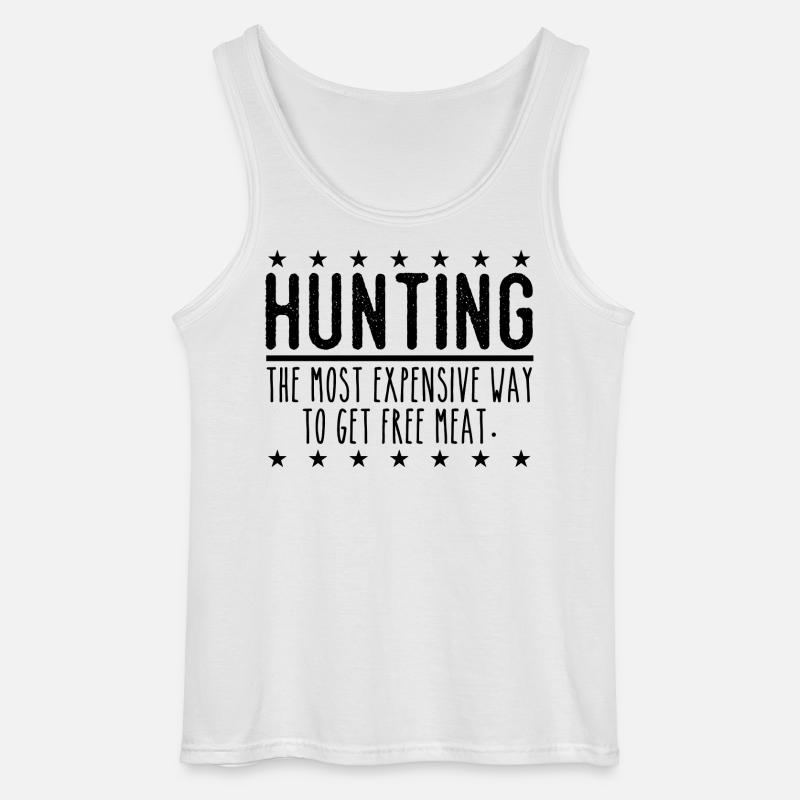 Jäger Lustiger Spruch – Gratis Fleisch Design - Gildan Männer Tank Top - Weiß