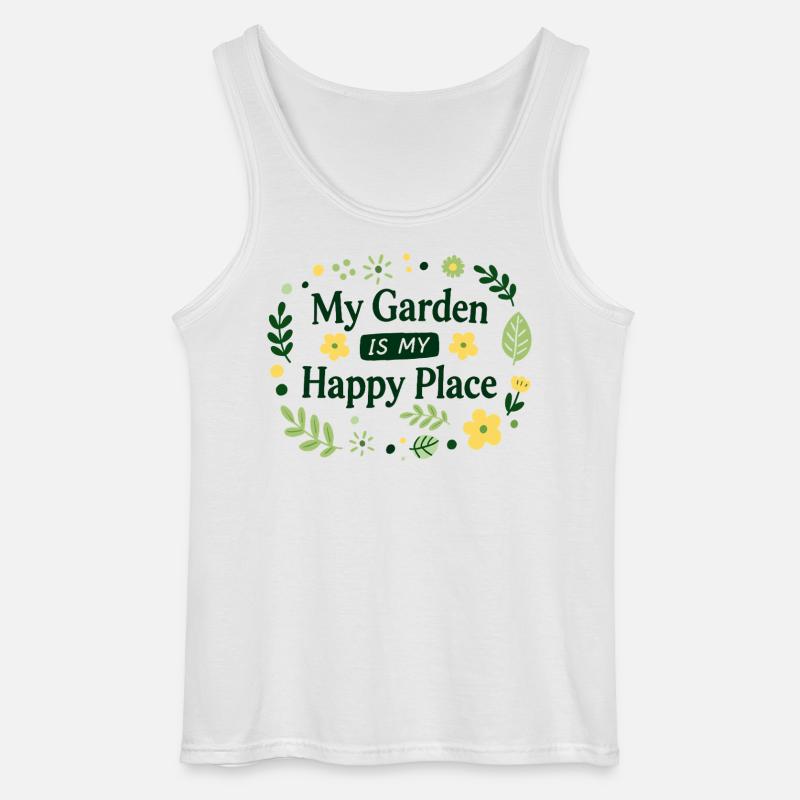 Min have er mit lykkested for hobbygartnere - Gildan tanktop til mænd - hvid