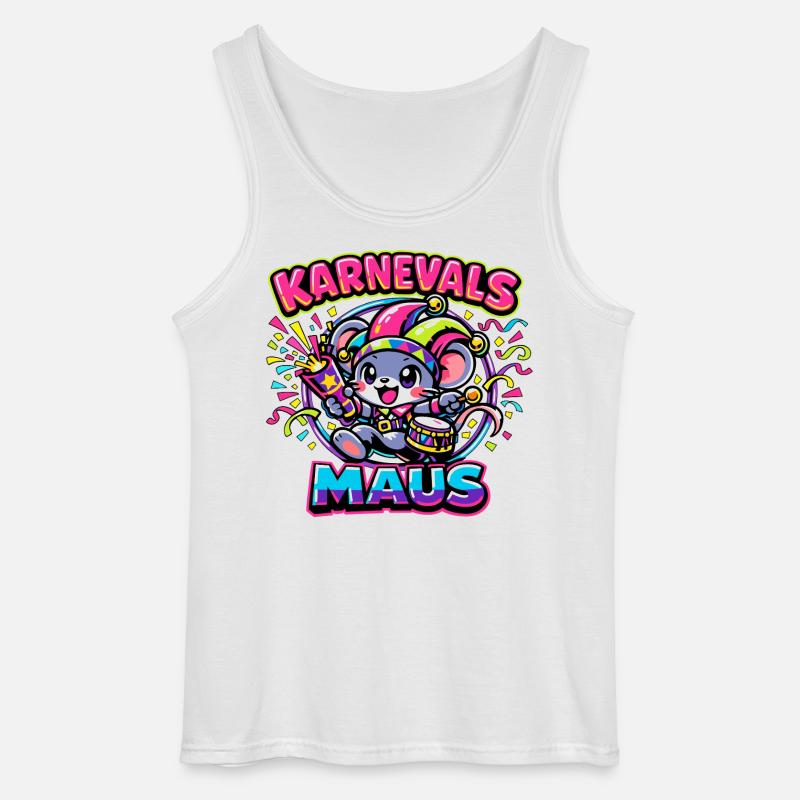 Karnevalsmaus Karneval Kostüm - Gildan Männer Tank Top - Weiß
