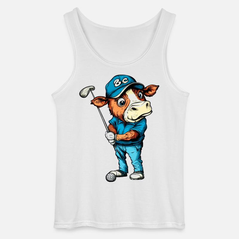 Ko-golf - Gildan tanktop til mænd - hvid