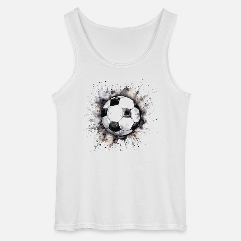 Fodbold - Gildan tanktop til mænd - hvid