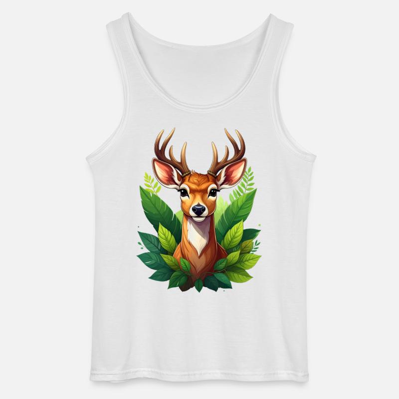 Ein Reh oder Hirsch im Wald - Gildan Männer Tank Top - Weiß