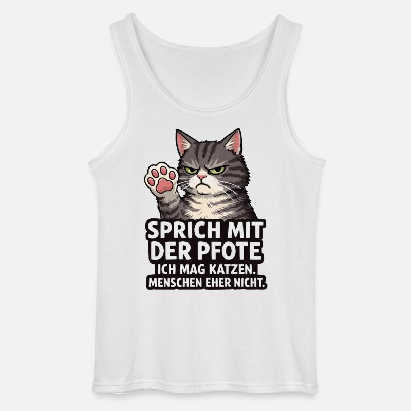 Sprich mit der Pfote – Grumpy Katze - Gildan Men’s Tank Top - white