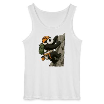 Pandabär beim Bouldern mit Kletterausrüstung - Gildan Männer Tank Top - Weiß - Vorne - AI Model Male 185 dark (185cm)