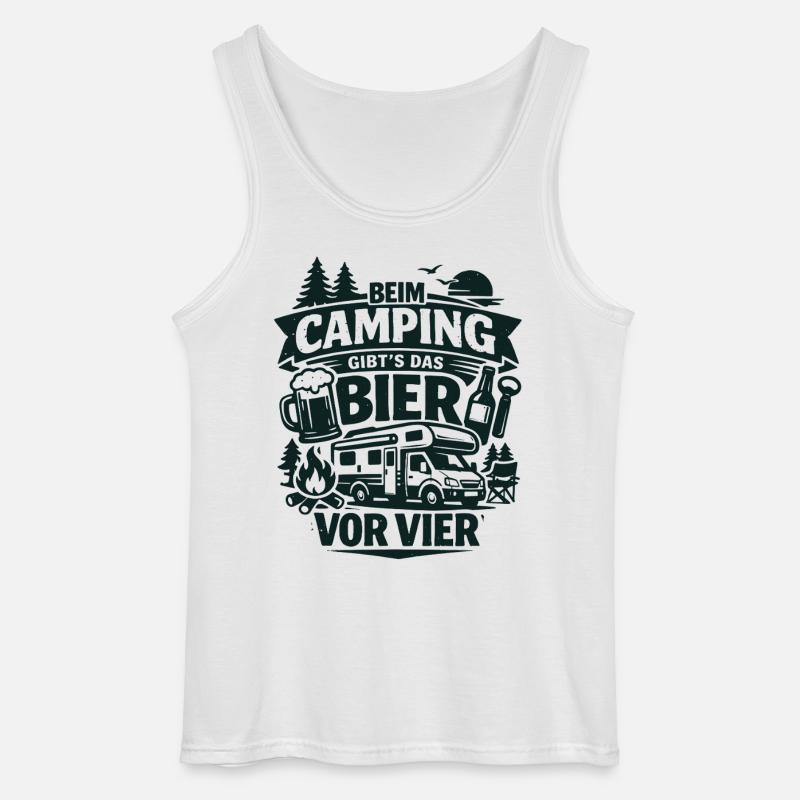 Bier Vor Vier Beim Camping - Gildan Männer Tank Top - Weiß