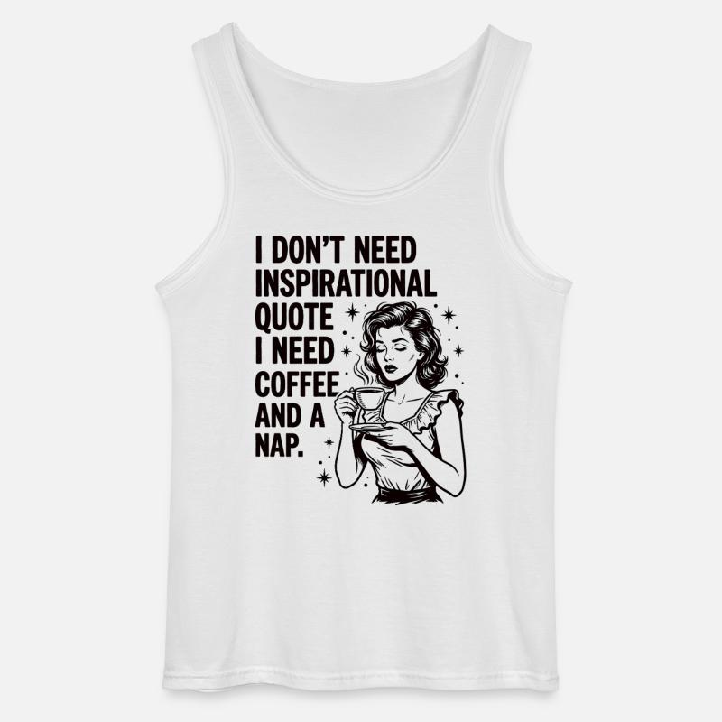 Echte Kaffeeliebe Nickerchen Statement - Gildan Männer Tank Top - Weiß