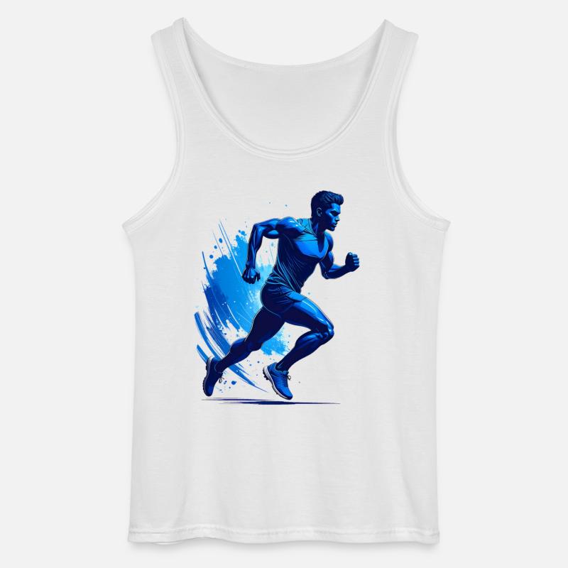 Silhouette eines Läufers - Gildan Männer Tank Top - Weiß