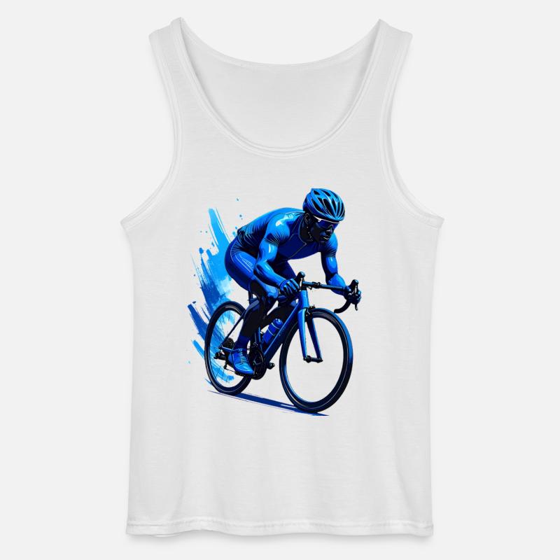 Ciclista su strada in blu - Canotta da uomo Gildan - bianco