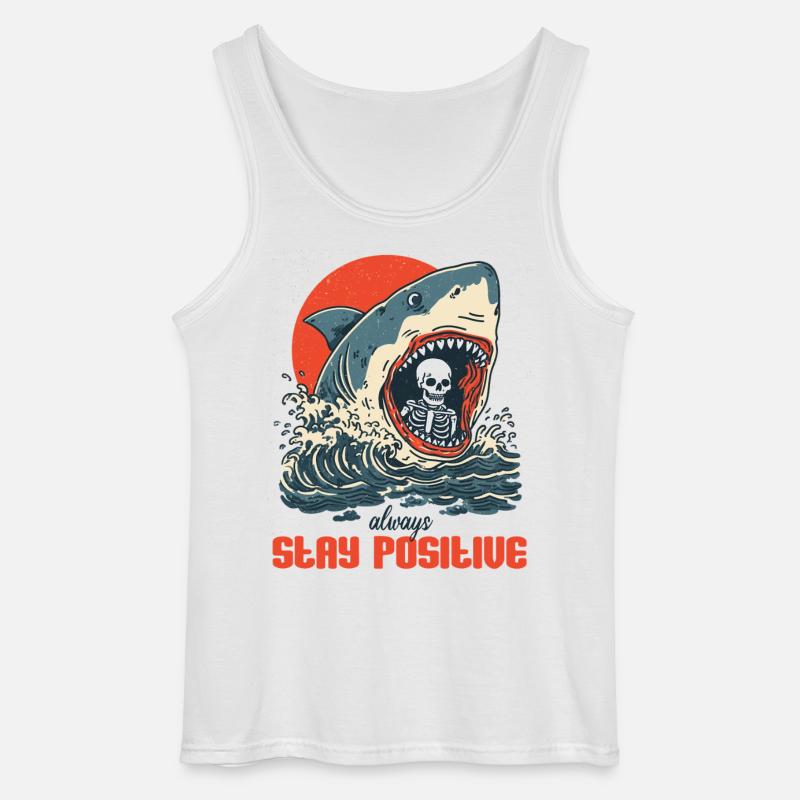 Bleib positiv egal was passiert - Gildan Männer Tank Top - Weiß