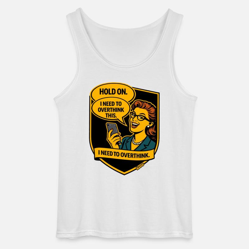 Retro Comic Überdenken - Overthinker - Gildan Männer Tank Top - Weiß