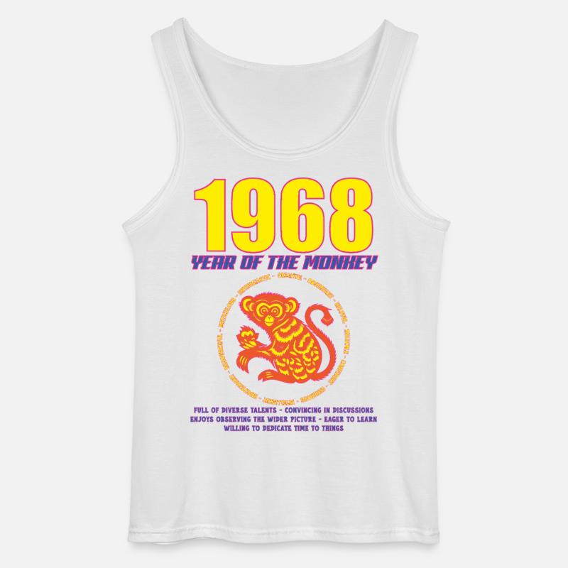 1968_MONKEY_fluor - Gildan Männer Tank Top - Weiß