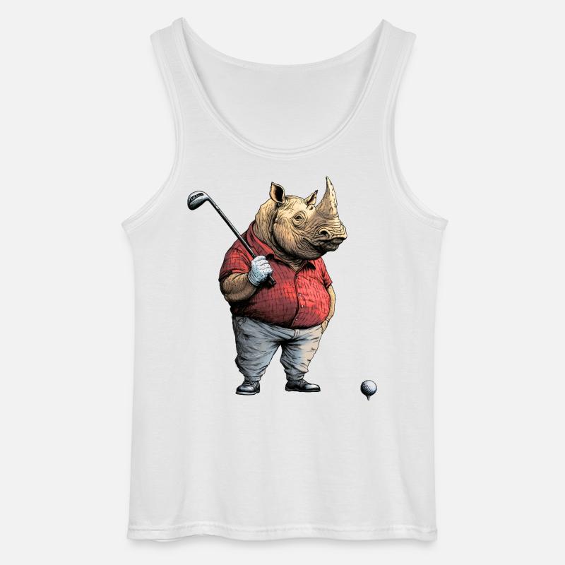 Nashörner Golf - Gildan Männer Tank Top - Weiß
