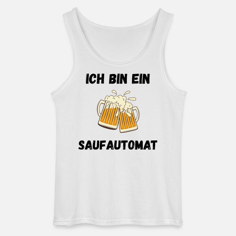 Ich bin ein Saufautomat - Gildan Männer Tank Top - Weiß