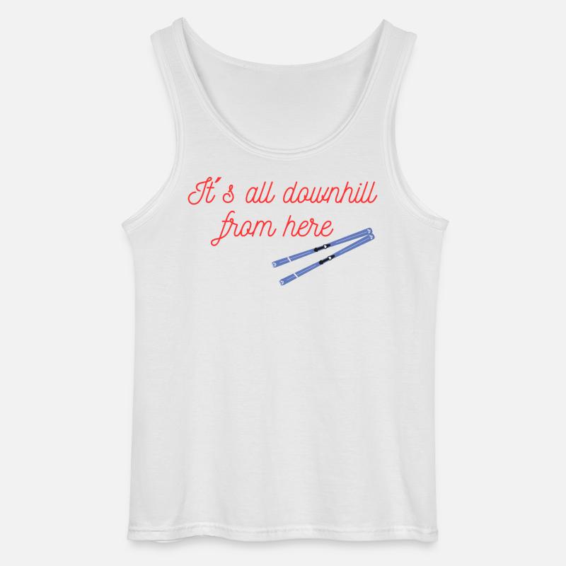 Von hier aus Ski Abfahrt - Gildan Männer Tank Top - Weiß