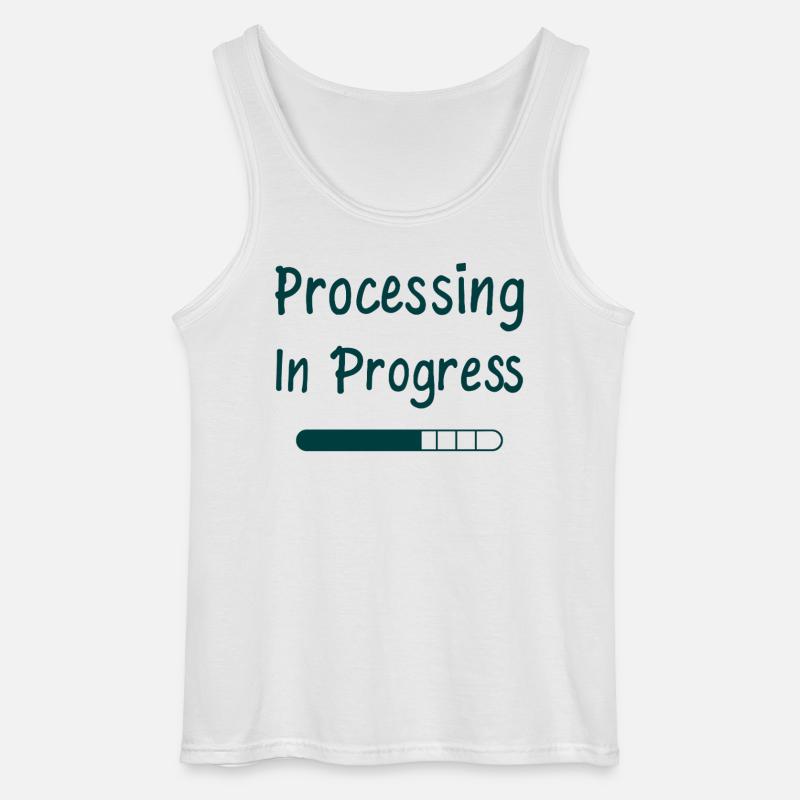Processing In Progress Loading Bar Statement - Gildan Men’s Tank Top - white