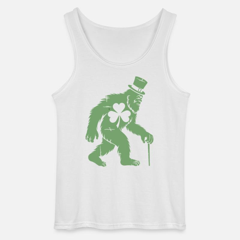 Sasquatch mit Kleeblatt - Gildan Männer Tank Top - Weiß