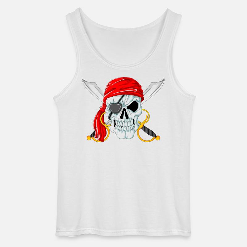 Piratenschädel mit Schwertern Jolly Roger Design - Gildan Männer Tank Top - Weiß